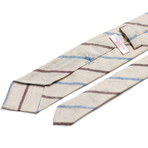 Striped Cashmere Tie // Vanilla + Blue + Brown