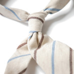 Striped Cashmere Tie // Vanilla + Blue + Brown