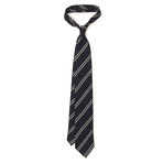 Double Stripe Grenadine Tie // White + Dark Navy