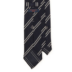 Double Stripe Grenadine Tie // White + Dark Navy