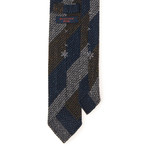 Block Stripe Grenadine Tie // Blue + Green + Grey