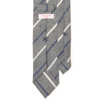 Striped Cashmere Tie // White + Blue + Light Grey