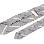 Striped Cashmere Tie // White + Blue + Light Grey