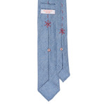 Herringbone Cashmere Tie // Light Blue