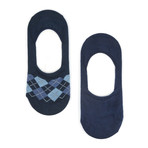 Argyle No Show Sock // Blue + Navy // Set Of 2