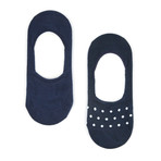 Polka Dot No Show Sock // Navy // Set Of 2