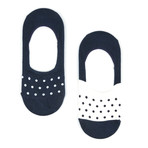 Polka Premium No Show Sock // Navy + White // Set Of 2