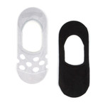 Polka No Show Sock // Light Grey + Black // Set Of 2