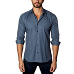 Jared Lang // Plaid Casual Button-Up // Navy (2XL)