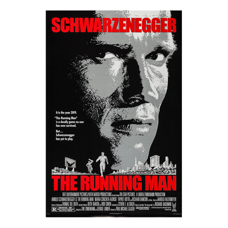 The Running Man Original One Sheet Movie Poster // 1987