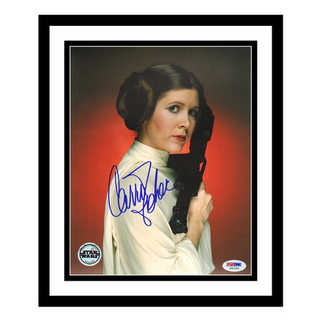 Star Wars Princess Leia Portrait with Blaster // Signed by Carrie Fisher