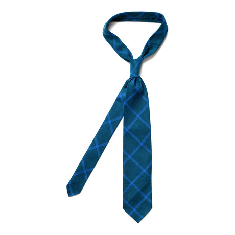 Draper's Windowpane Tie // Blue + Teal