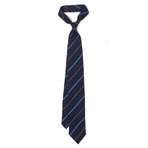 Striped Cashmere Tie // Light Blue + Brown + Dark Navy