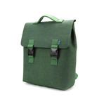 Carter Backpack // Felt + Leather (Midnight Green + Navy Blue)