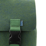Carter Backpack // Felt + Leather (Midnight Green + Navy Blue)