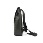 Carter Backpack // Felt + Leather (Midnight Green + Navy Blue)