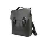 Carter Backpack // Felt + Leather (Midnight Green + Navy Blue)