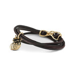 Anatomical Heart Bracelet // Bronze (Black Leather)