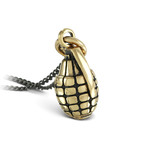 Grenade Necklace (Bronze // 20" Gunmetal Chain)