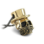 Guns 'n' Roses Skull Necklace (Bronze // 20" Gunmetal Chain)