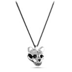 Teddy Bear Skull Necklace (Bronze // 20" Gunmetal Chain)