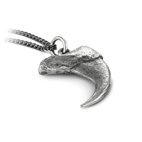 Cougar Claw Necklace (White Bronze // 20" Gunmetal Chain)