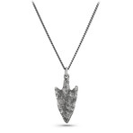 Small Arrowhead Necklace (White Bronze // 20" Gunmetal Chain)