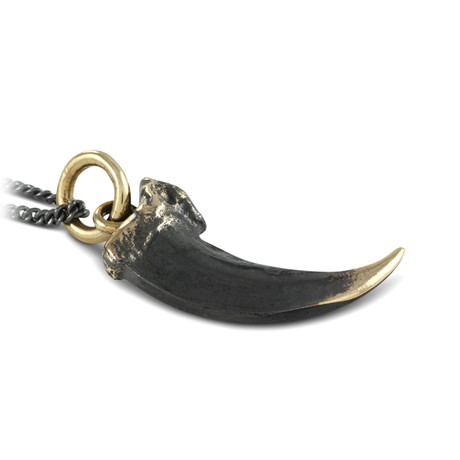 Black Wolf Claw Necklace (Bronze // 20" Gunmetal Chain)