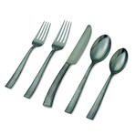 Paris Hammered Titanium Cutlery // Gunmetal // 20 Piece Set