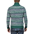 Stripe Shawl Collar Sweater // Green (XL)