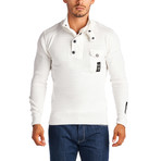 Fitted Longsleeve Polo // White (XS)