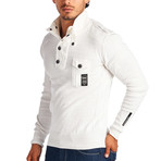 Fitted Longsleeve Polo // White (XS)
