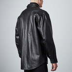Leather Shirt Jacket // Black (L)