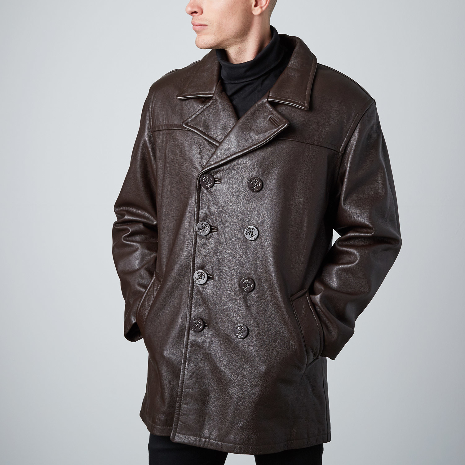 Glove Leather Peacoat // Brown (M) - Menswear Essentials - Touch of Modern