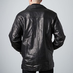 Lambskin Zip-Front Coat // Black (3XL)