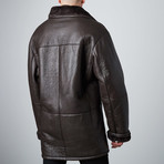 Shearling Sheepskin Carcoat // Brown (L)