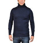 Sweater With Fur Collar // Navy (XS)