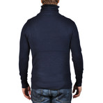 Sweater With Fur Collar // Navy (XS)