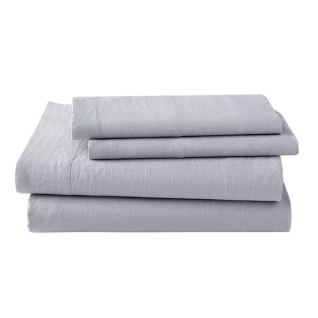 Lino Bedding // Bedsheet // Grey (Flat Queen)