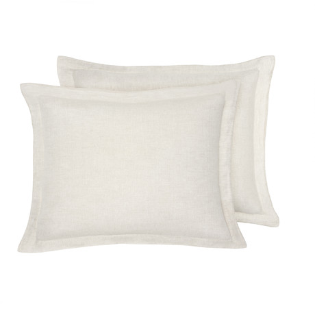 Lino Bedding // Sham // Linen + White (Standard)