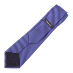 Satin Rail Stripe Silk Tie // Blue