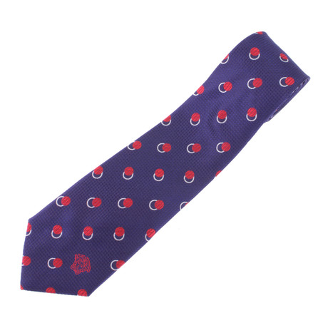 Shadow Circle Pattern Silk Tie // Blue + Red
