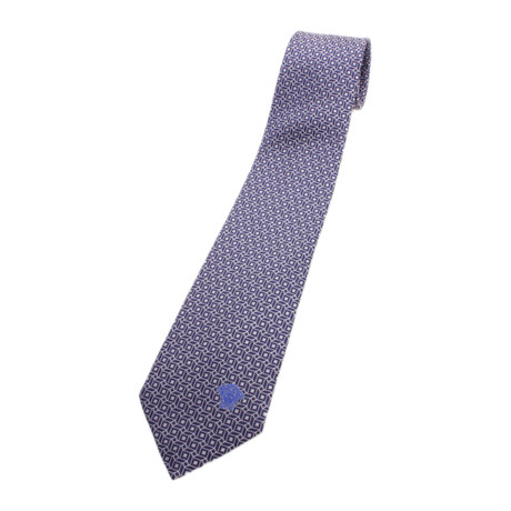 Cubed Tile Pattern Silk Tie // Blue + Grey