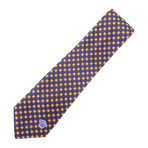 Floral Tile Pattern Silk Tie // Navy Blue
