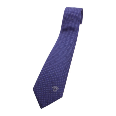 Negative Square Dot Silk Tie // Blue