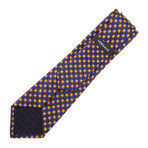 Floral Tile Pattern Silk Tie // Navy Blue