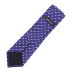 Maze Cube Stripe Pattern Silk Tie // Dark Blue