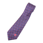 Interlocked Circle Print Silk Tie // Blue + Red + White
