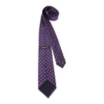 Interlocked Circle Print Silk Tie // Blue + Red + White