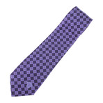 Dotted Check Silk Tie // Navy Blue + Light Blue